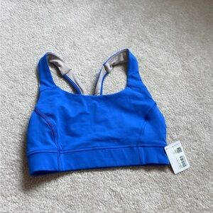 1-11 NWT Size 6 Lululemon Power Through Bra blue BLBT